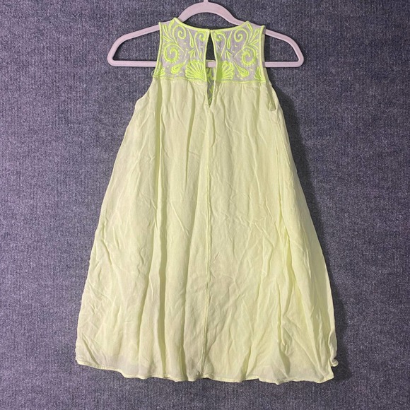 Lilly Pulitzer Cammie Dress XXS Lemon Drop Neon Yellow Green Embroidered Swing - Picture 4 of 14